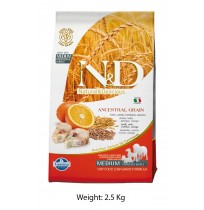 Farmina ND Medium Adult Dog Food Codfish And Orange Low Grain 2.5 Kg